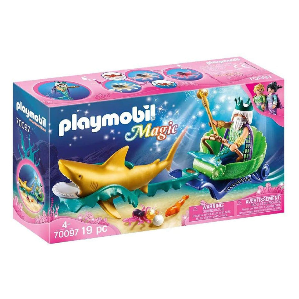 Playmobil Magic King Of The Sea With Shark Carriage Building Set 70097