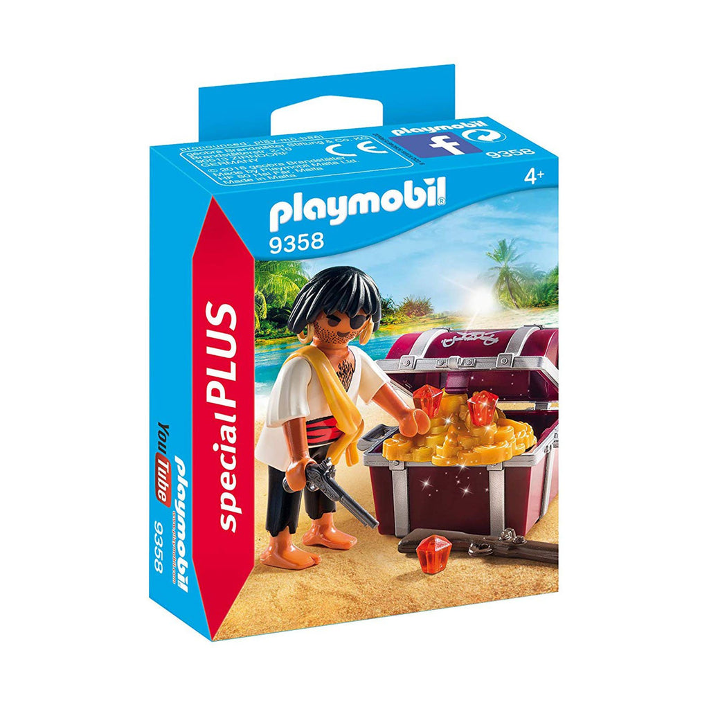 Playmobil Pirate With Treasure Chest Building Set 9358 - Radar Toys