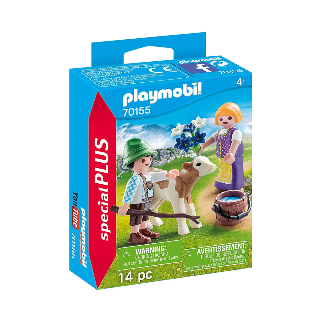 Playmobil Special Plus Children With Calf Building Set 70155 - Radar Toys