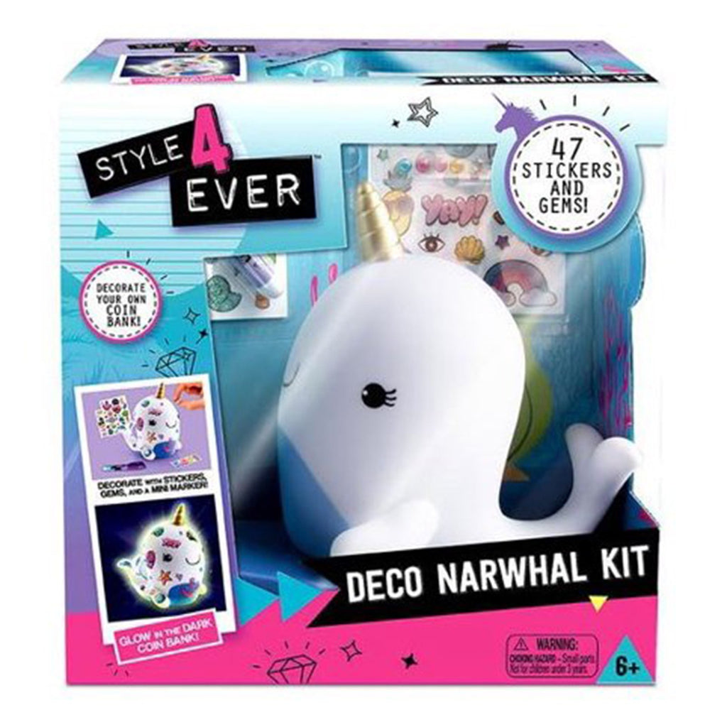 Style 4 Ever Glow In The Dark Deco Narwhal Kit - Radar Toys