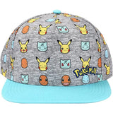 Bioworld Pokemon Starter Pokemon Faces Snapback Hat - Radar Toys