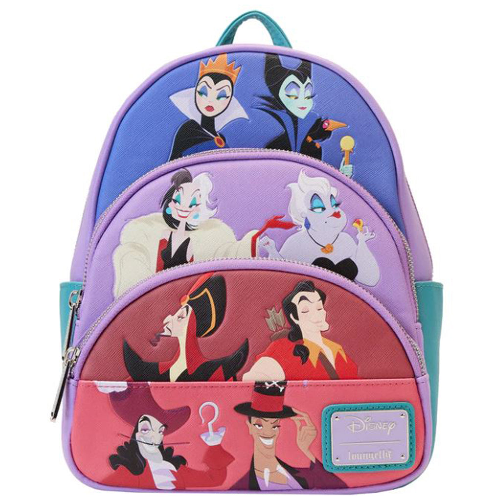 Loungefly Disney Villains Color Block Triple Pocket Mini Backpack - Radar Toys