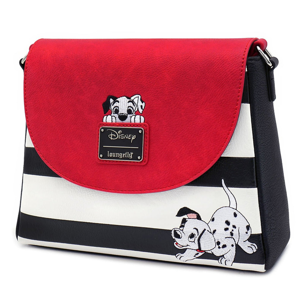 Loungefly Disney 101 Dalmatians Striped Crossbody Bag Purse