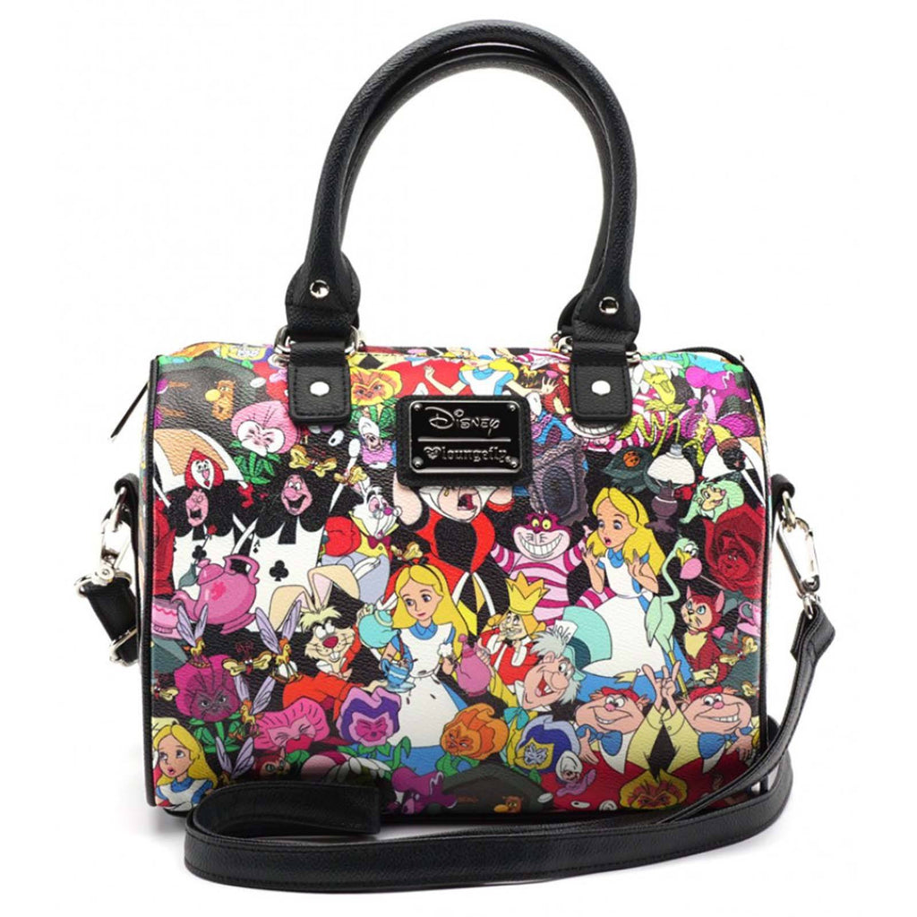 Loungefly Disney Alice In Wonderland Character All Over Print Duffle Purse Bag