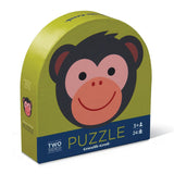 Crocodile Creek Monkey Two Sided 24 Piece Round Puzzle - Radar Toys