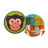 Crocodile Creek Monkey Two Sided 24 Piece Round Puzzle - Radar Toys