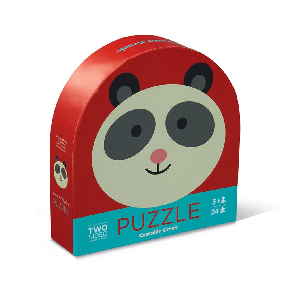 Crocodile Creek Panda Two Sided 24 Piece Round Puzzle - Radar Toys