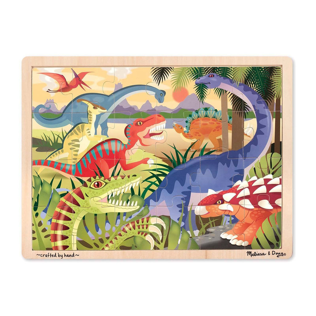 Melissa And Doug Dinosaur 24 Piece Wooden Jigsaw Puzzle