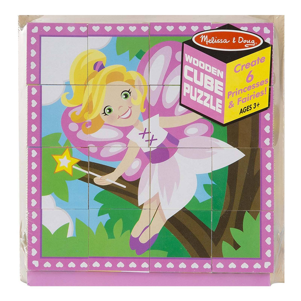 Melissa And Doug Fairy And Princess Scenes Wooden Cube Puzzle