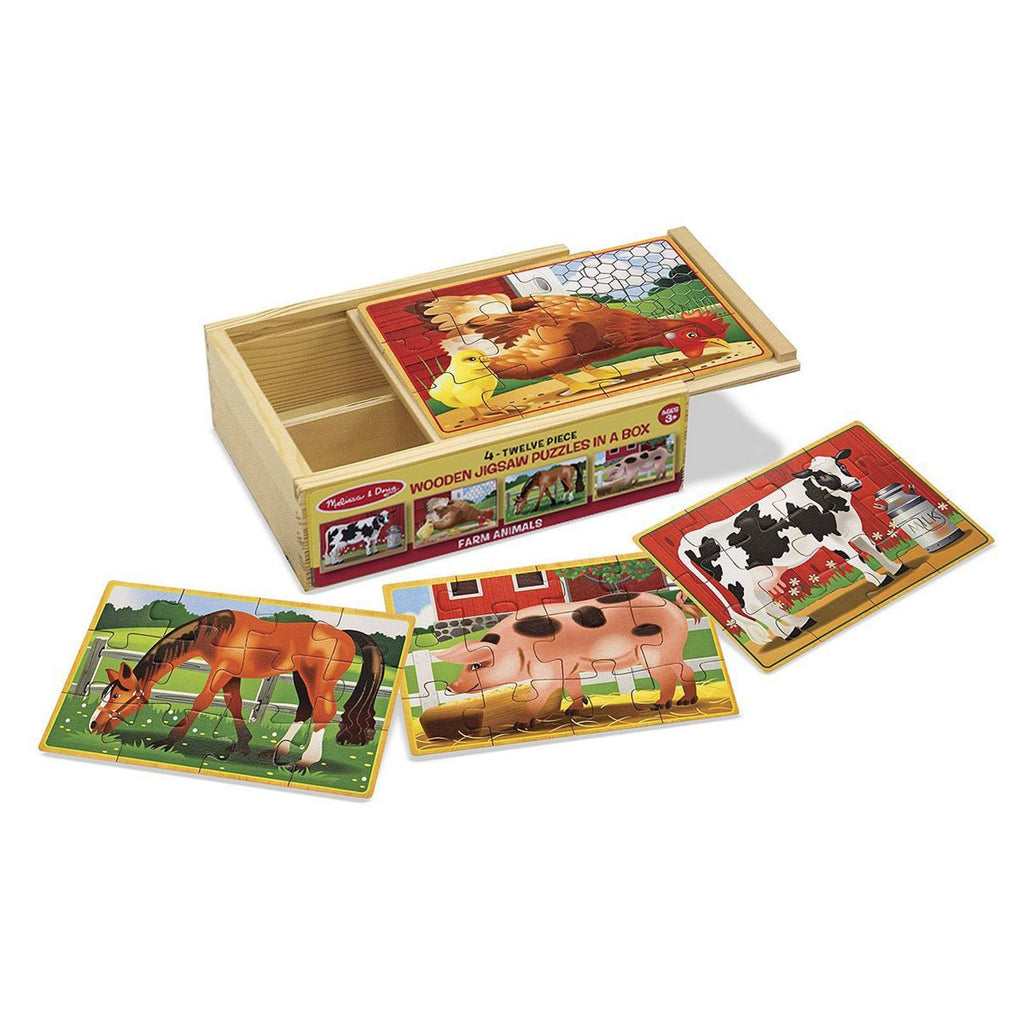 Melissa And Doug Farm Animals 4 In 1 Wooden Jigsaw Puzzles