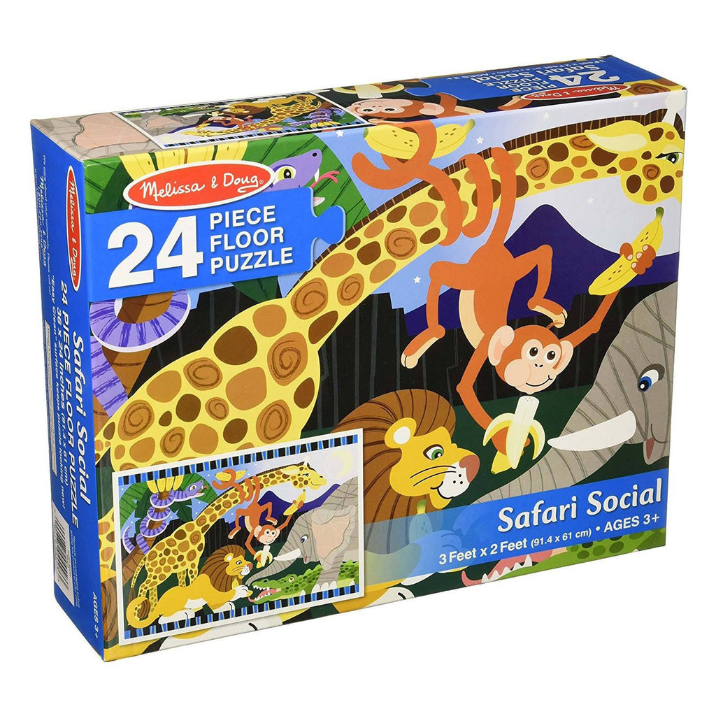 Melissa And Doug Safari Social 24 Piece Floor Puzzle - Radar Toys