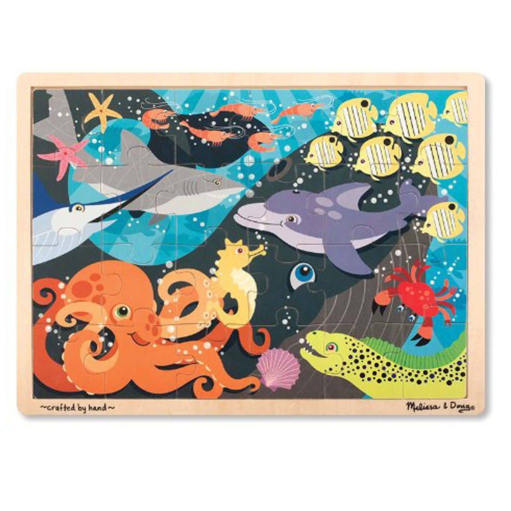 Melissa And Doug Under The Sea 24 Piece Wooden Jigsaw Puzzle - Radar Toys