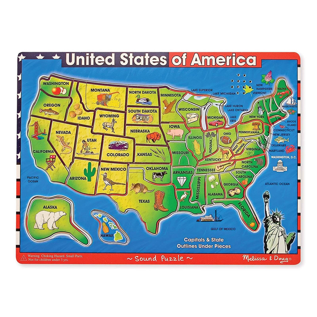 Melissa And Doug USA Map With Sounds Puzzle - Radar Toys