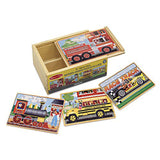 Melissa And Doug Vehicles 4 Twelve Piece Wooden Jigsaw Puzzles - Radar Toys