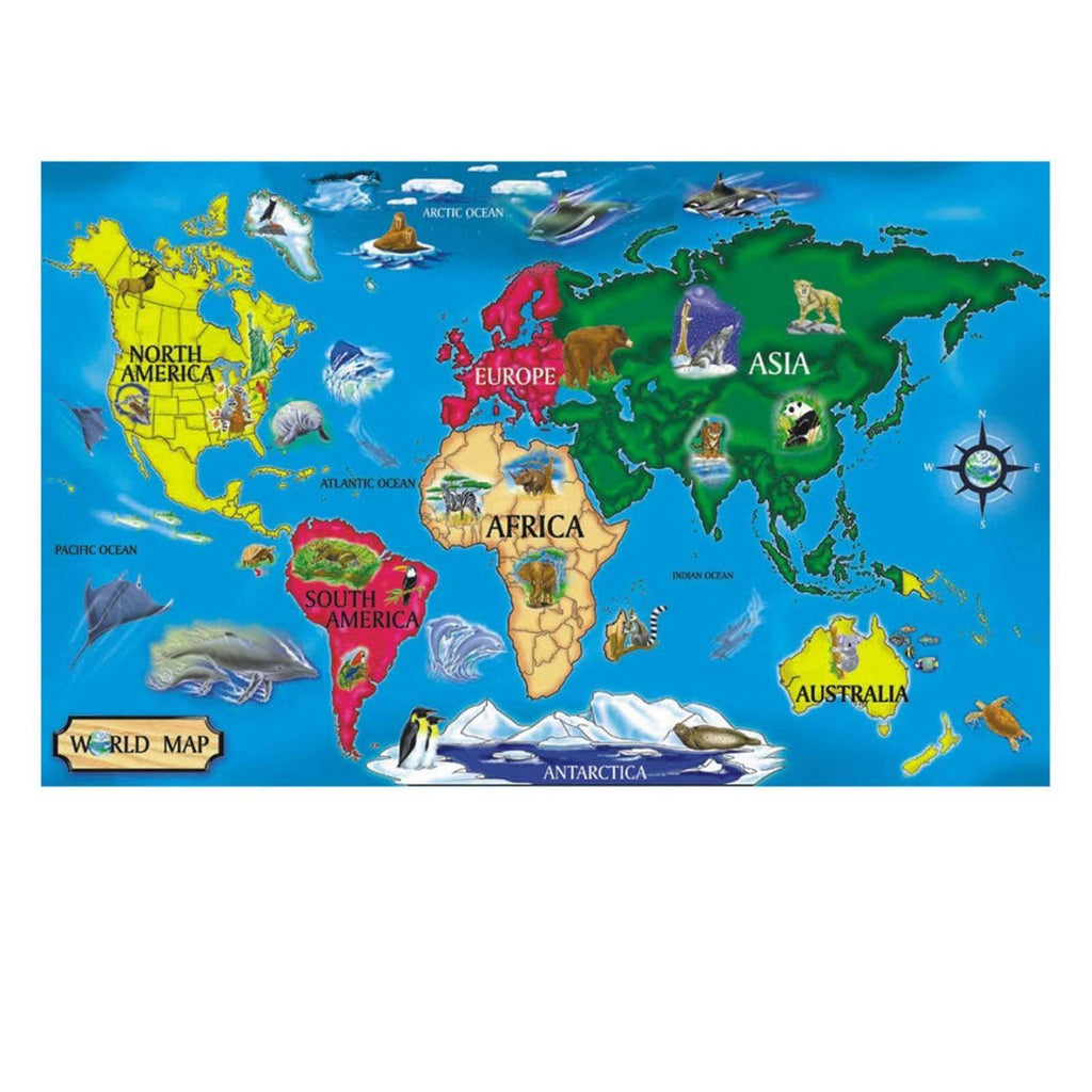 Melissa And Doug World Map 33 Piece Floor Puzzle