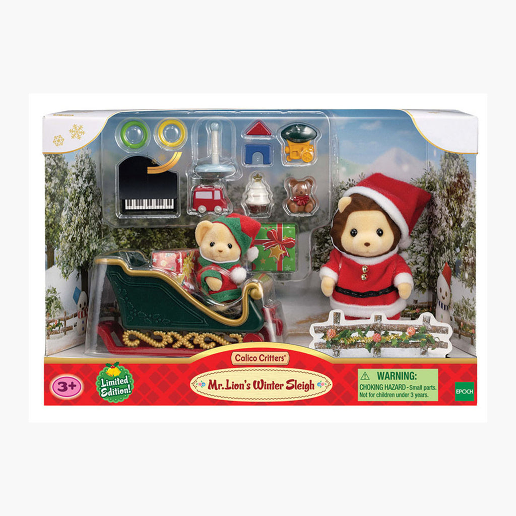 Epoch Calico Critters Mr Lion's Winter Sleigh Set - Radar Toys