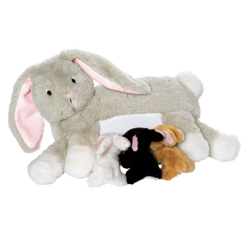 Manhattan Toy Nursing Nola Rabbit Plush Figure Set - Radar Toys