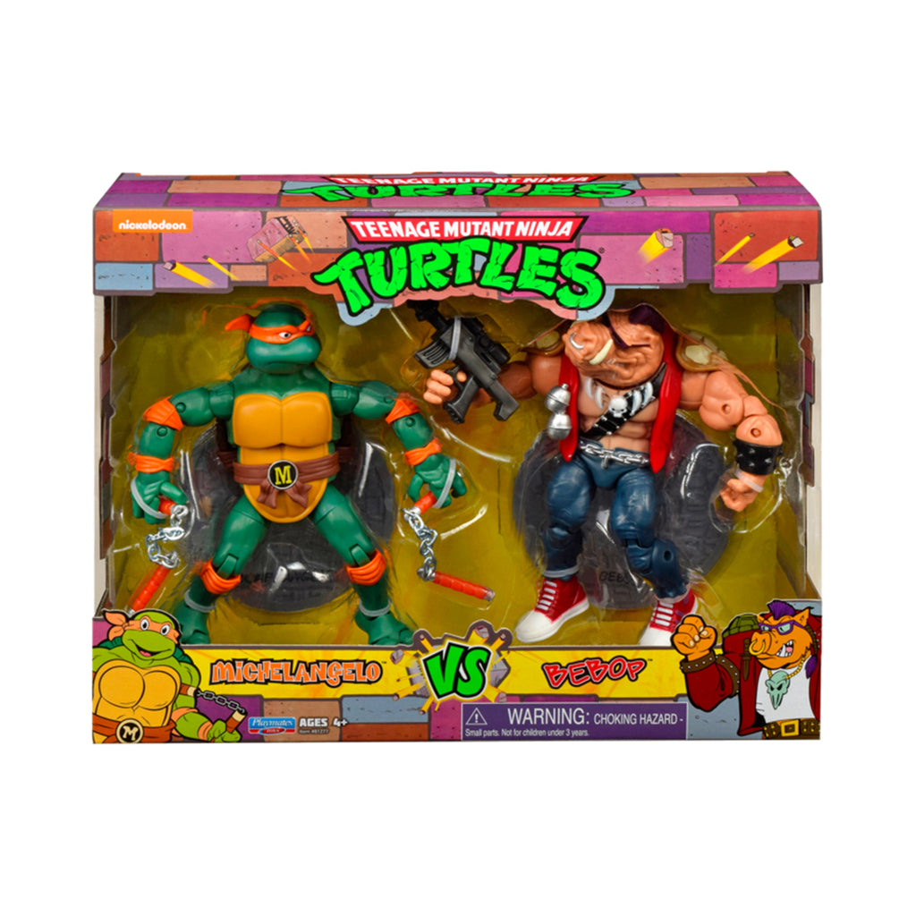 Playmates Teenage Mutant Ninja Turtles Michelangelo Vs Bebop Set - Radar Toys