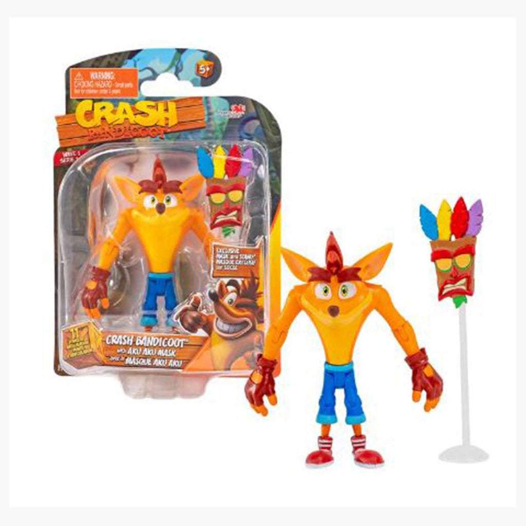 License 2 Play Crash Bandicoot With Aku Aku Mask Action Figure - Radar Toys