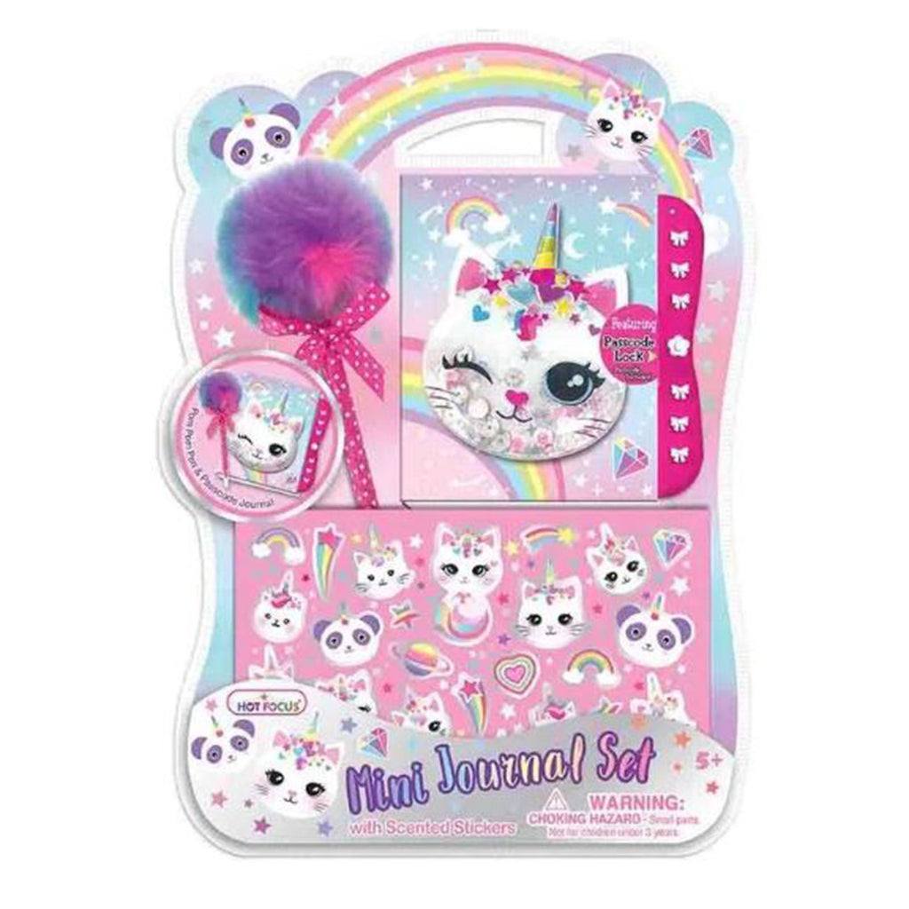 Hot Focus Caticorn Mini Journal With Scented Stickers Set - Radar Toys
