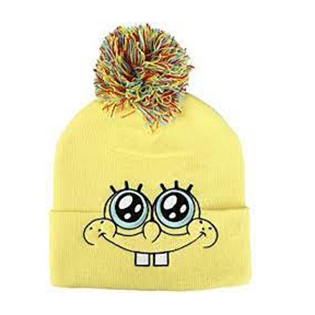 Bioworld SpongeBob SquarePants Big Face Yellow Pom Beanie