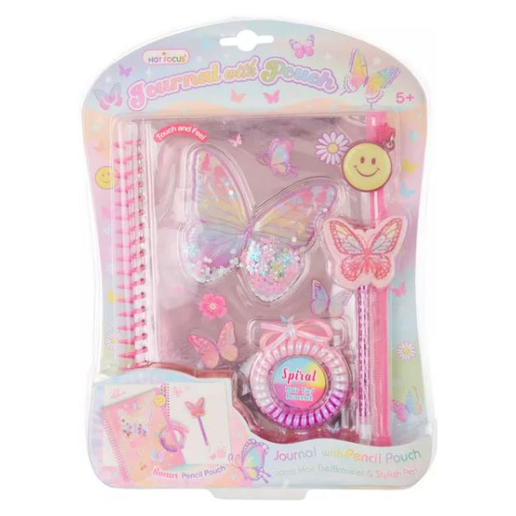 Hot Focus Butterfly Journal With Pouch Set - Radar Toys