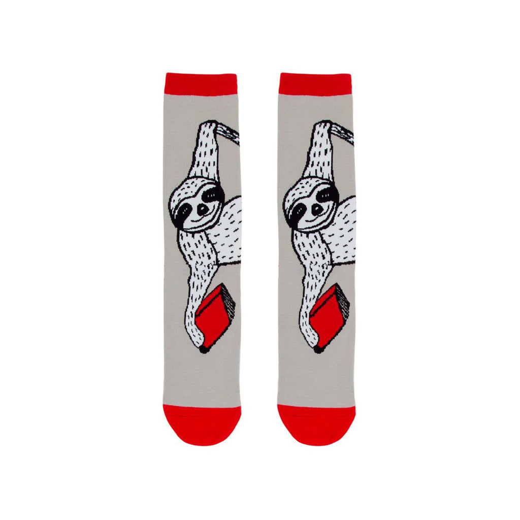 Book Sloth Single Pair Large Crew Socks - Radar Toys