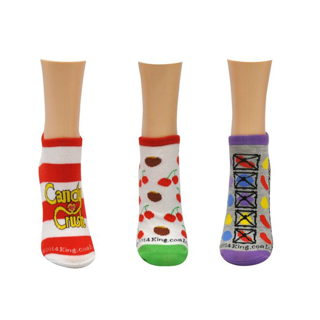 Candy Crush Ladies Candy 3 Pairs Of Low Cut Socks - Radar Toys