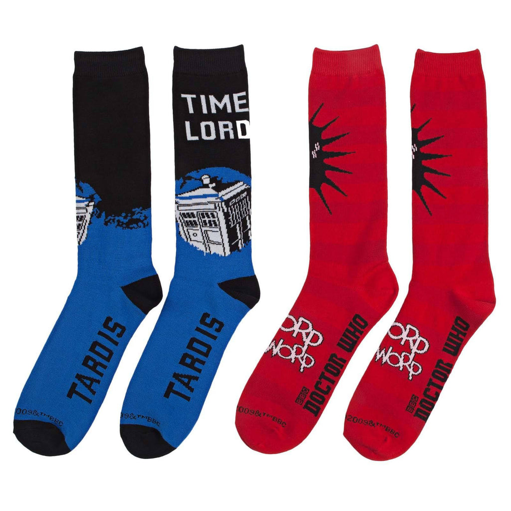 Doctor Who Time Lord 2 Pairs Of Crew Socks - Radar Toys