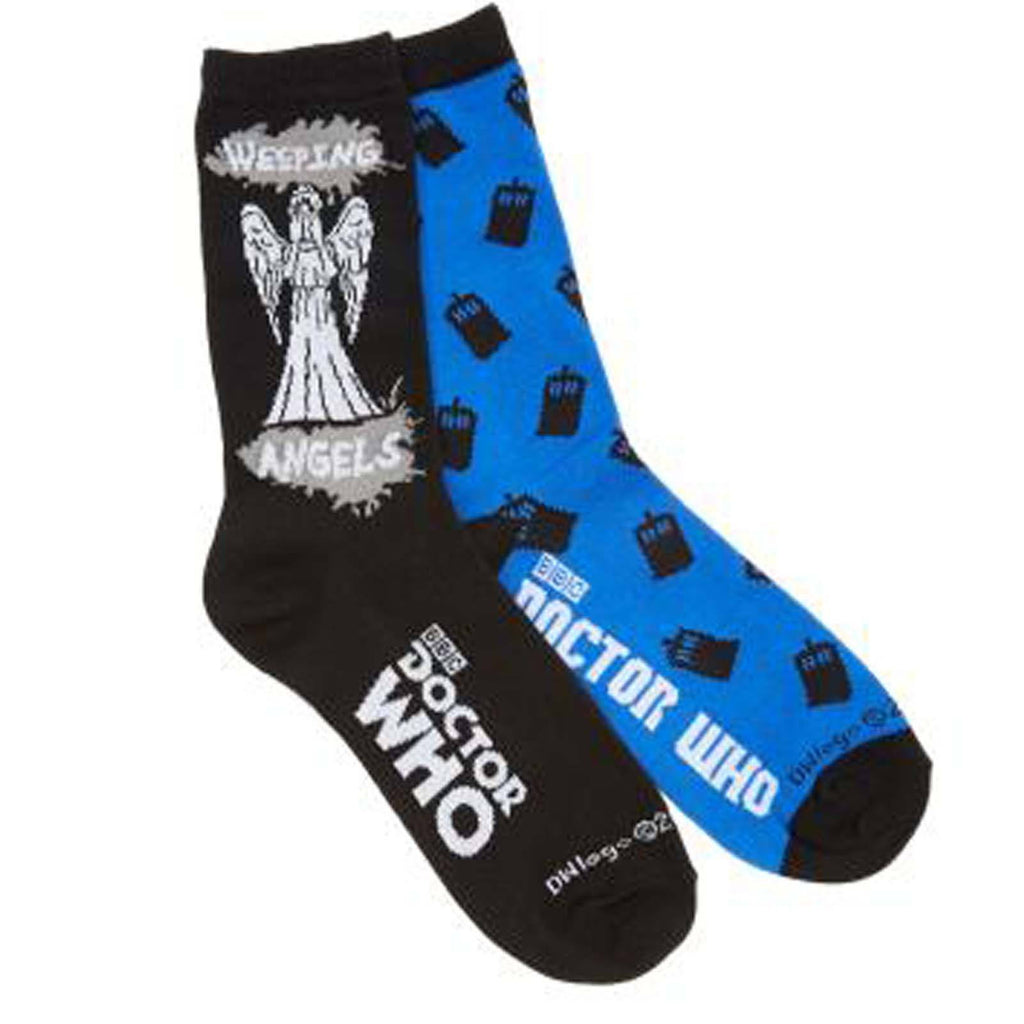 Doctor Who Weeping Angels 2 Pairs Of Crew Socks - Radar Toys
