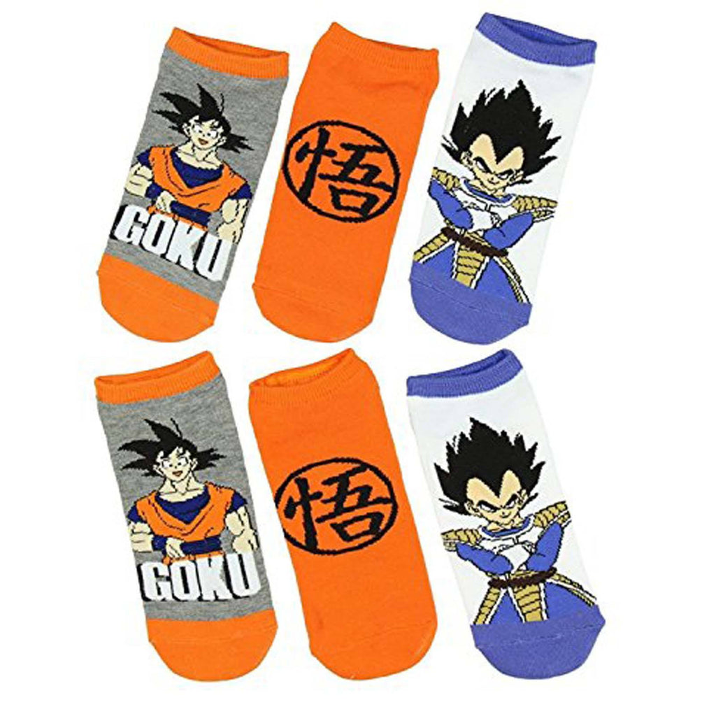 Dragon Ball Z Character 3 Pairs Of Low Cut Socks - Radar Toys