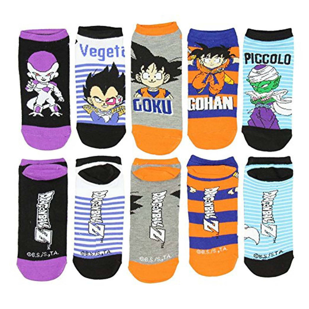 Dragon Ball Z Character 5 Pairs Of Low Cut Socks - Radar Toys