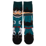 My Hero Academia Izuku Midoriya 360 Character One Pair Men's Crew Socks - Radar Toys