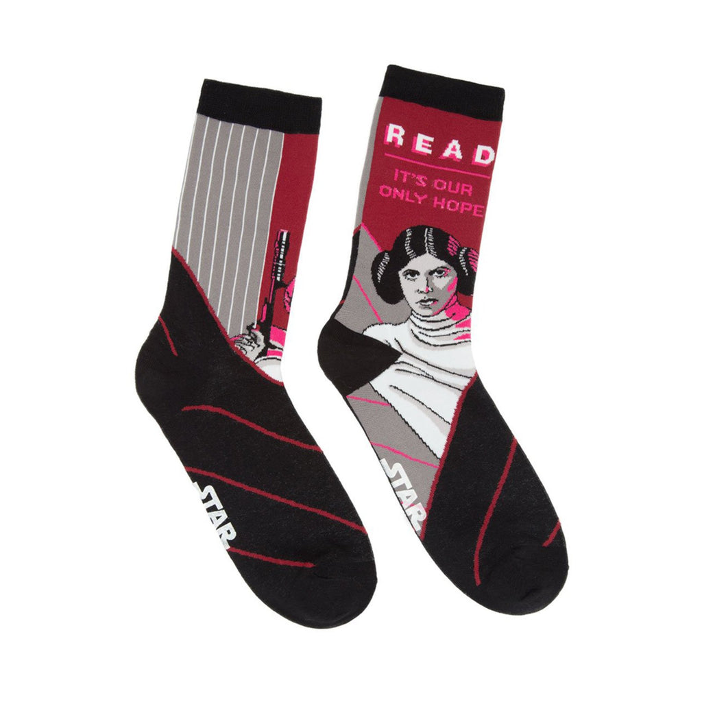 Star Wars Princess Leia Read Single Pair Large Crew Socks - Radar Toys