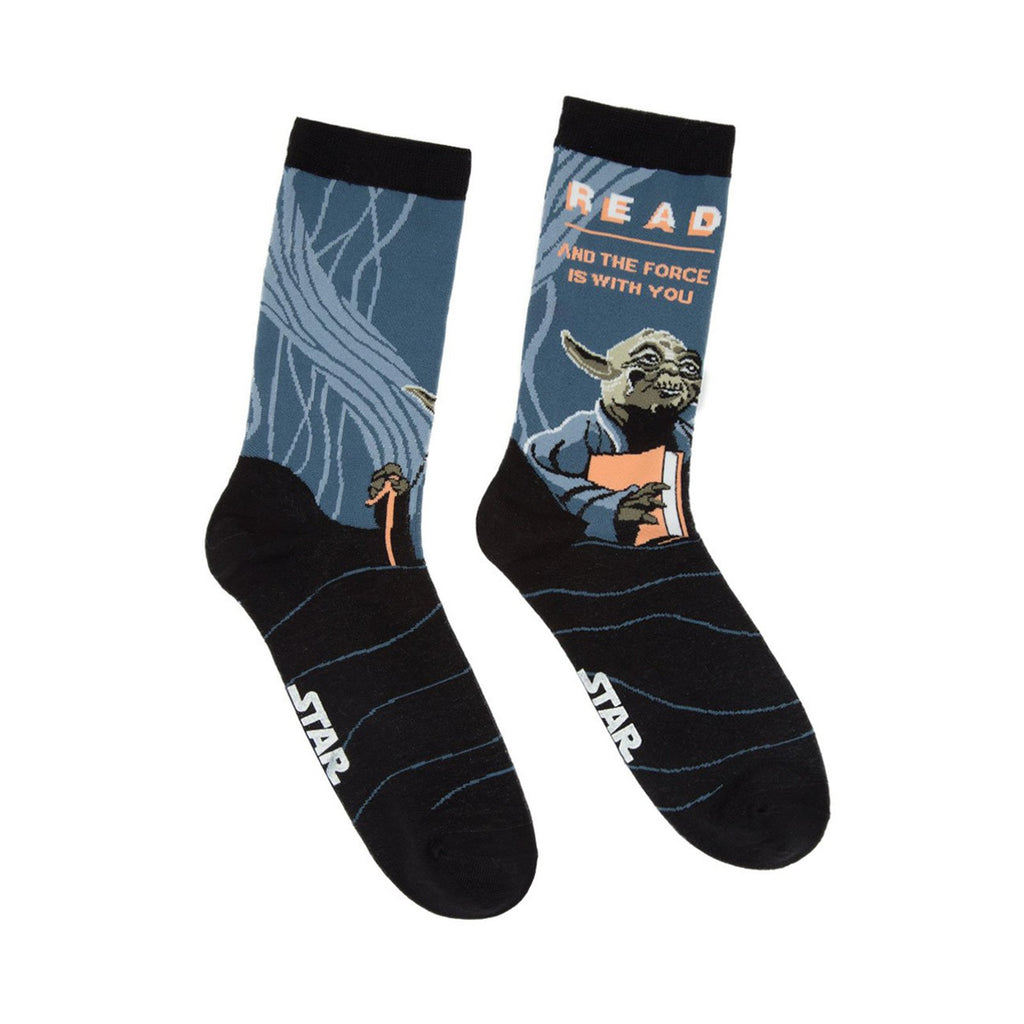 Star Wars Yoda Read Single Pair Large Crew Socks - Radar Toys