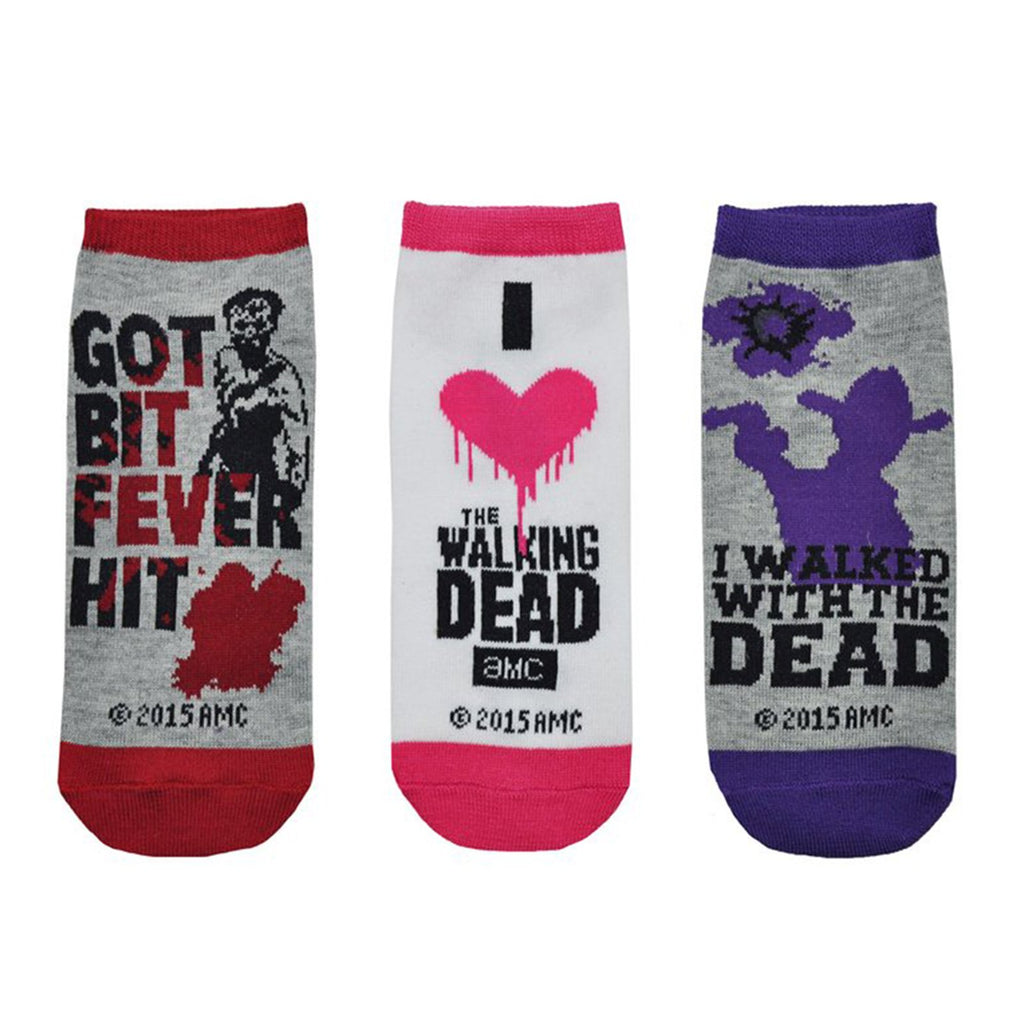 Walking Dead Ladies Got Big Fever Hit 3 Pairs Of Low Cut Socks - Radar Toys