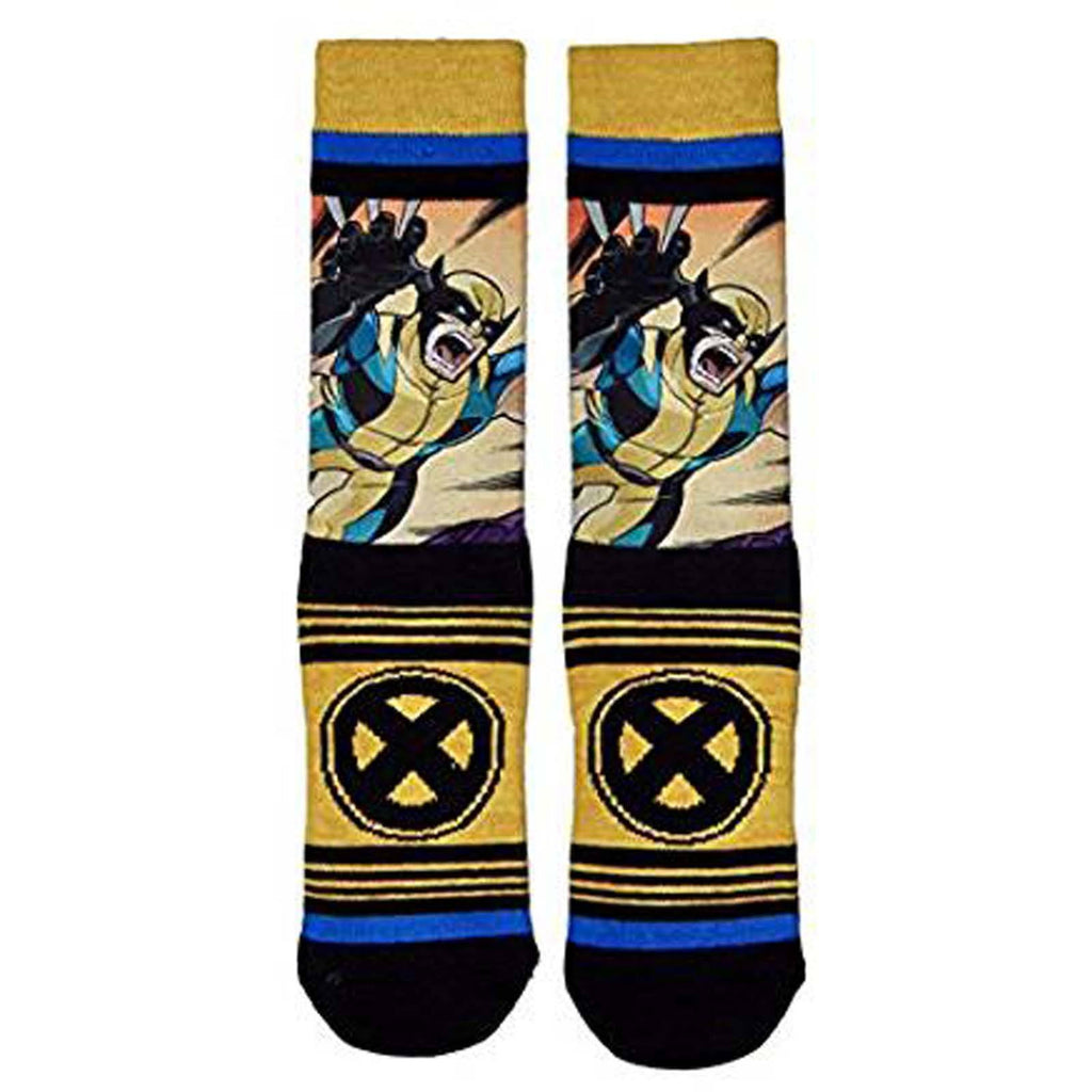 X-Men Wolverine Panel 1 Pair Of Crew Socks