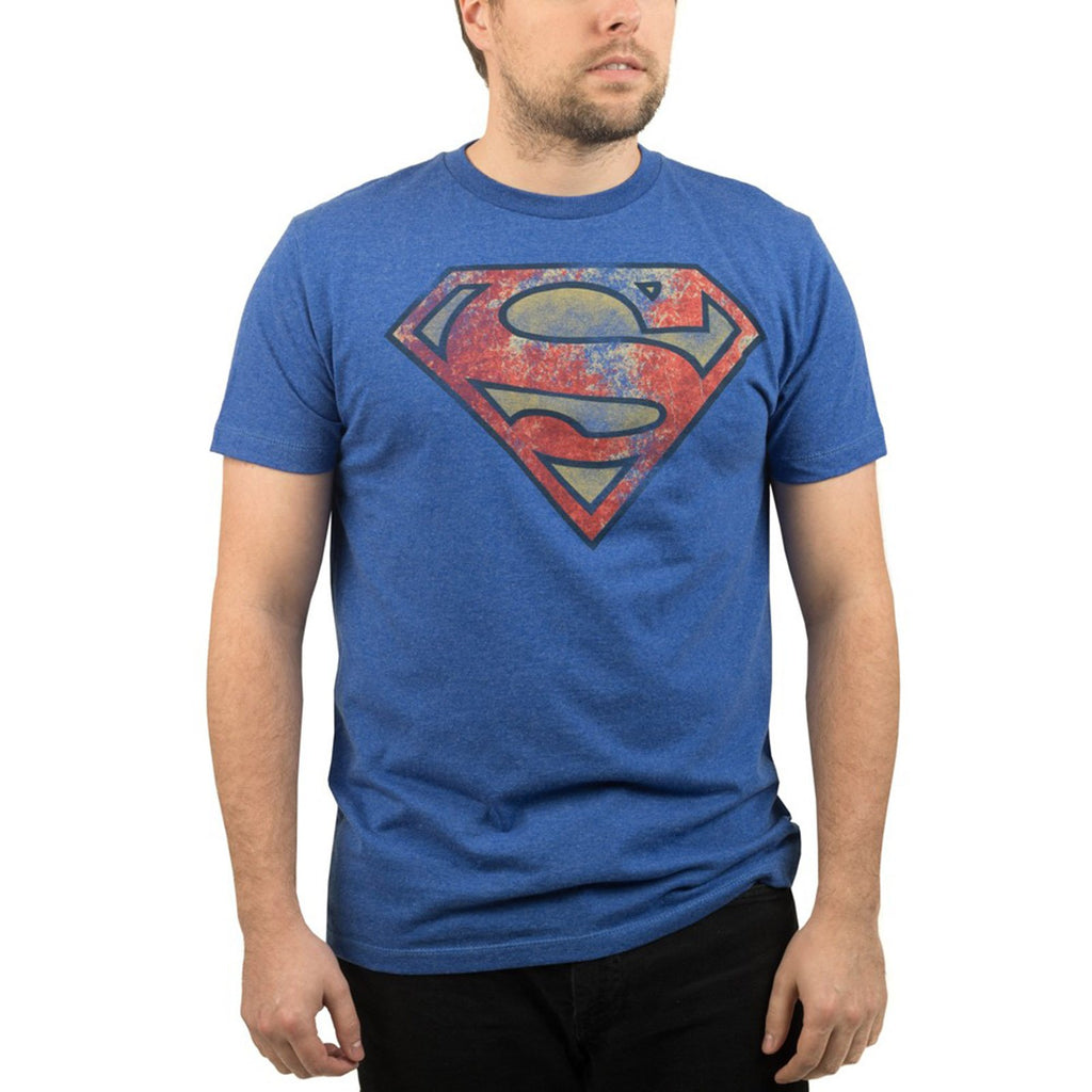 DC Superman Vintage Logo Faded Men's Tee Shirt