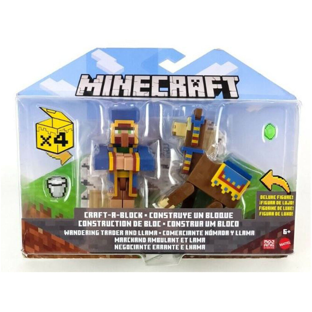 Minecraft Wandering Trader And Llama Figure Set
