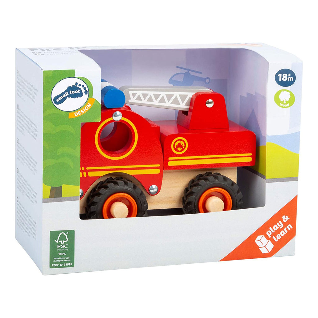 Small Foot Play And Learn Fire Engine Wooden Playset 11075 - Radar Toys