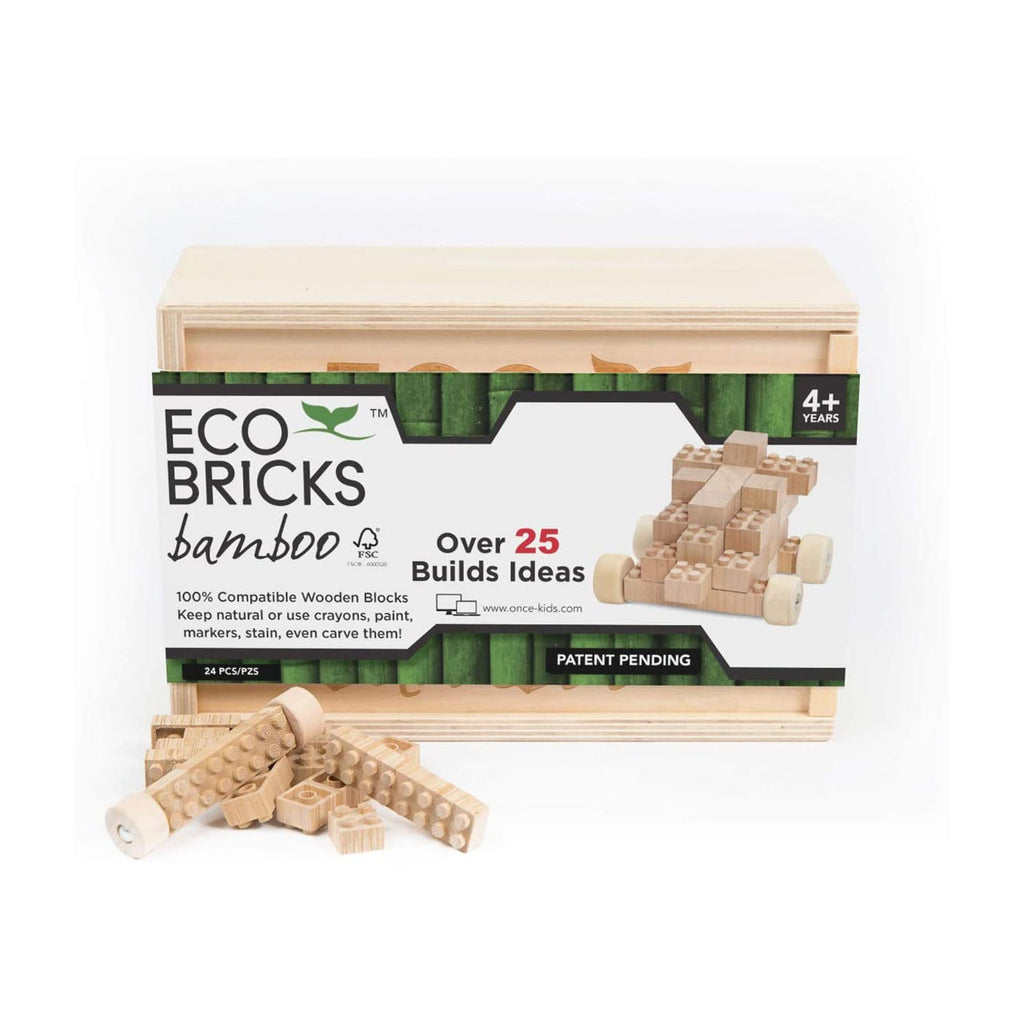 Eco Bricks Wooden Bamboo Blocks 24 Piece Set - Radar Toys