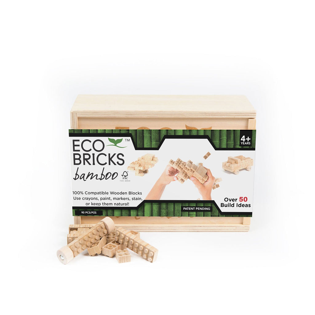 Eco Bricks Wooden Bamboo Blocks 90 Piece Set - Radar Toys