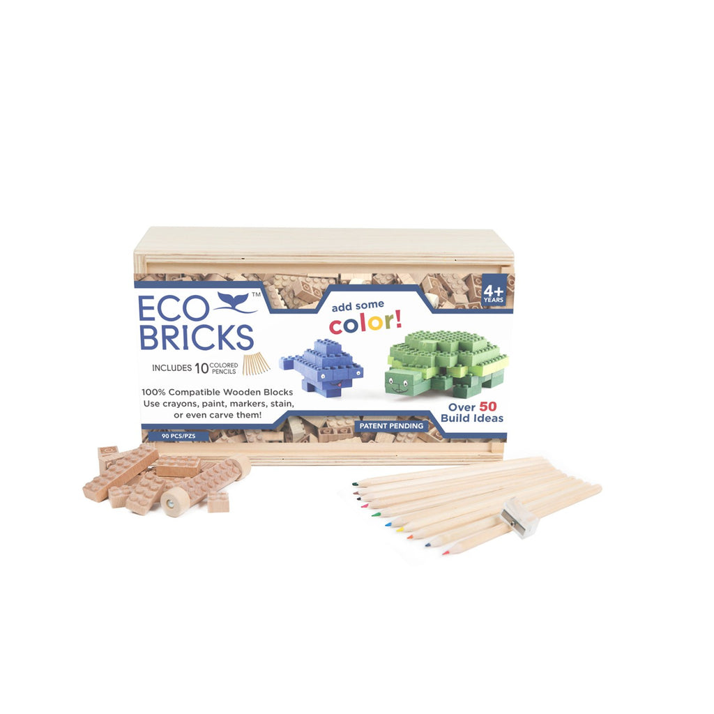 Eco Bricks Wooden Blocks 90 Piece Set - Radar Toys
