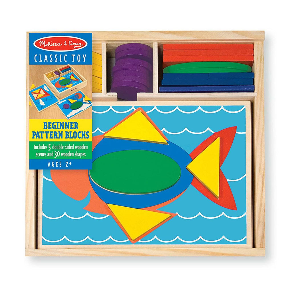 Melissa And Doug Classic Toy Wooden Beginner Pattern Blocks