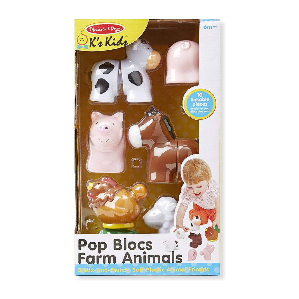 Melissa And Doug K's Kids Pop Blocs Farm Animals Set - Radar Toys
