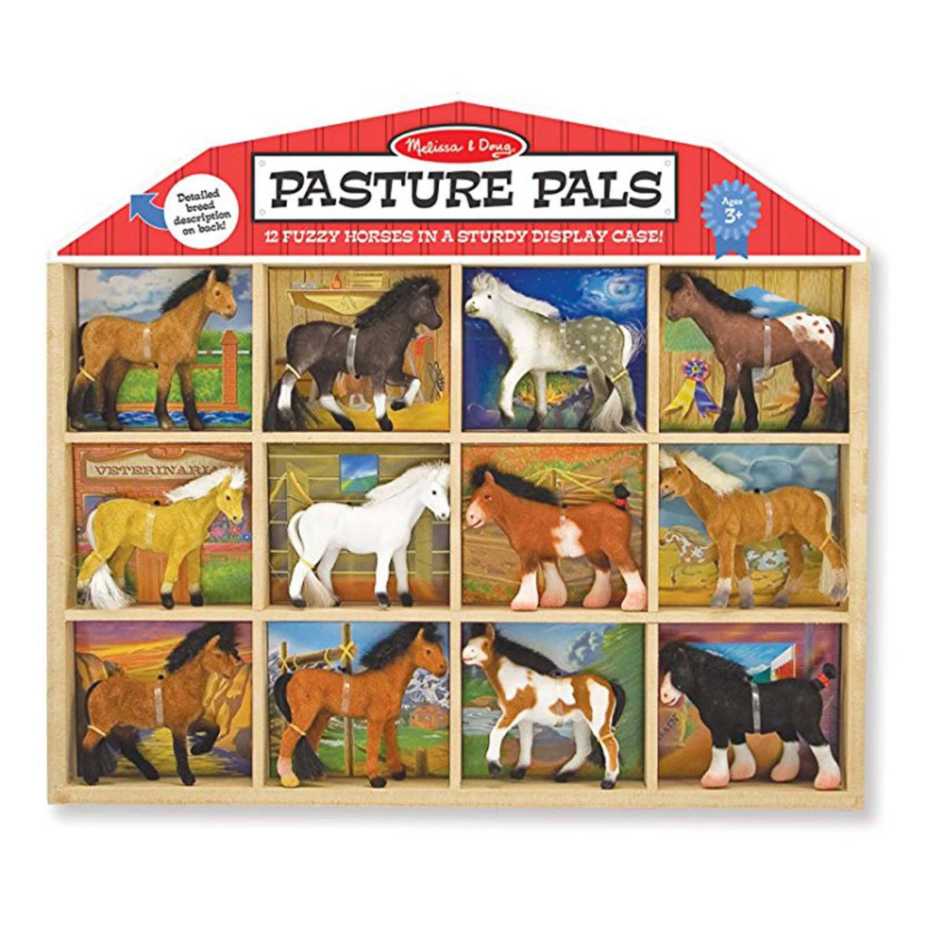 Melissa And Doug Pasture Pals 12 Fuzzy Horses Set - Radar Toys