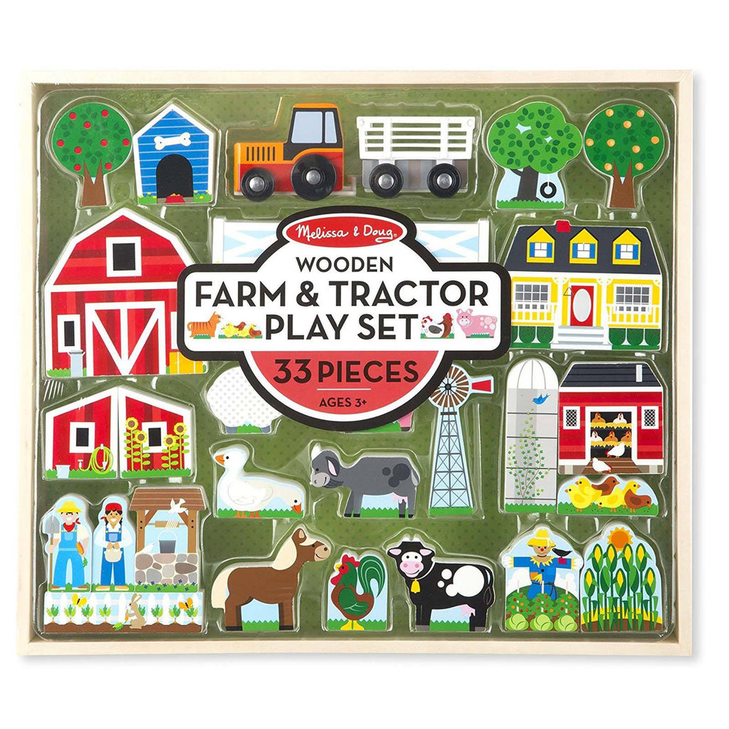 Melissa And Doug Wooden Farm And Tractor Play Set - Radar Toys
