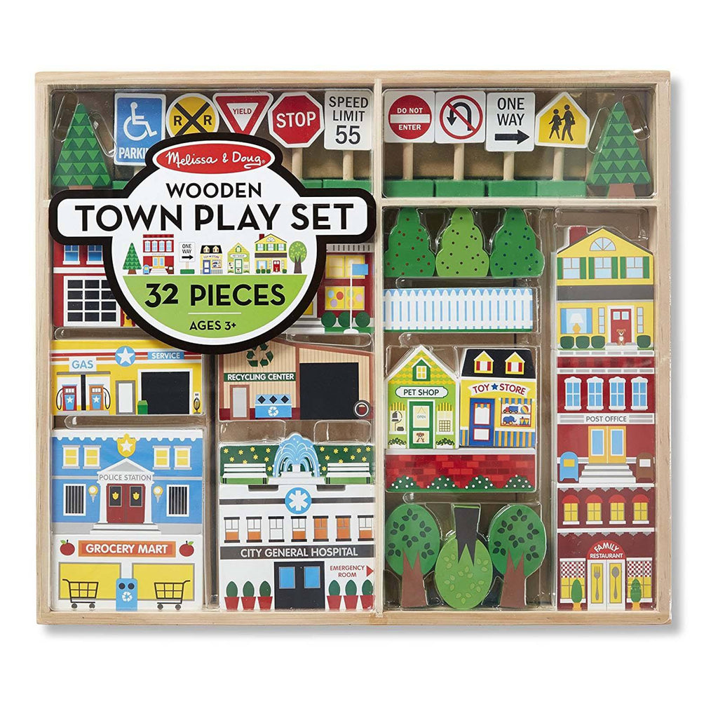 Melissa And Doug Wooden Town Play Set