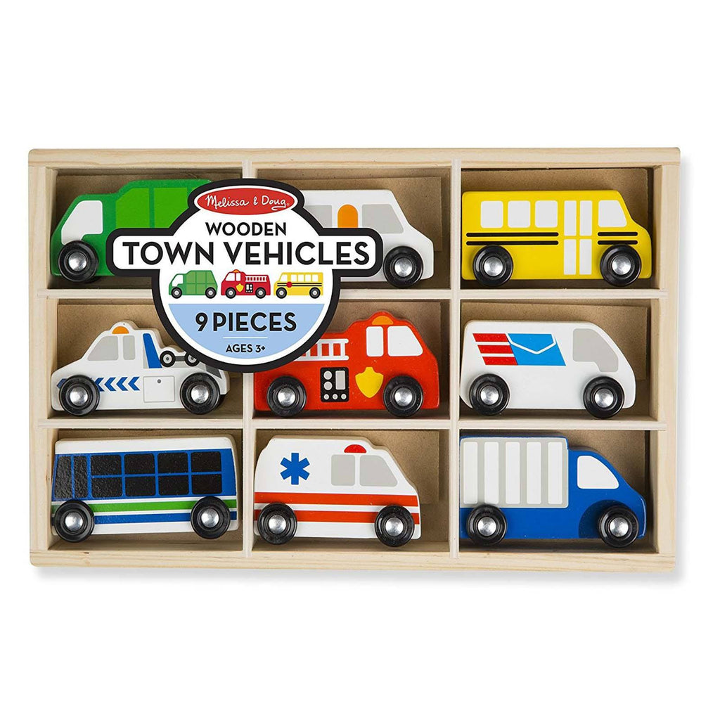 Melissa And Doug Wooden Town Vehicles Play Set