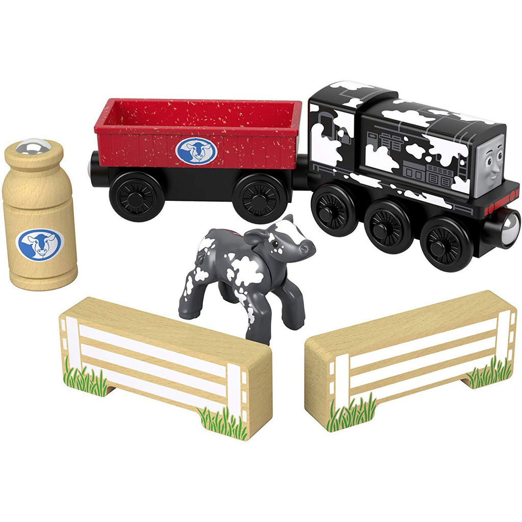 Thomas And Friends Wood Diesel's Dairy Drop Off Train Set